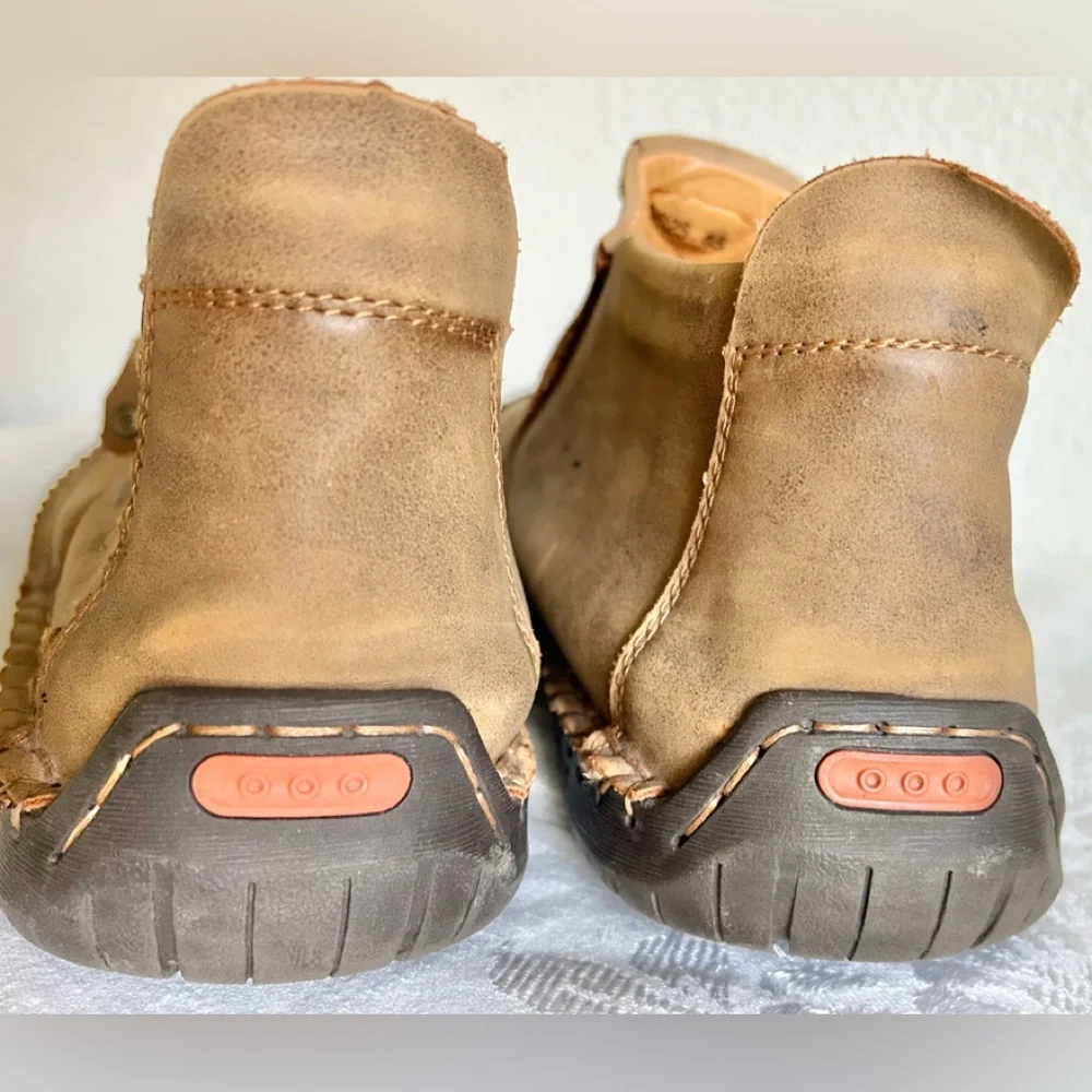 Chukka Boots Menico Sport Leather Slip On Stitched Driving Moccasin Size 10